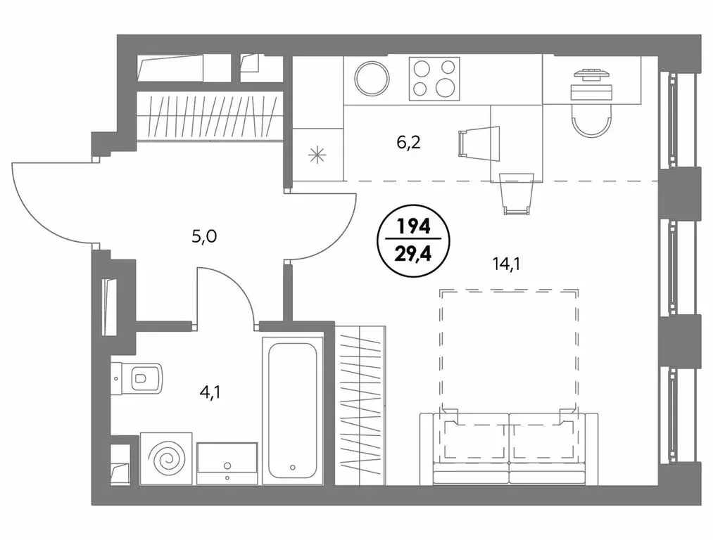 Квартира-студия: Москва, ЖК Адмирал (29.4 м) - Фото 1