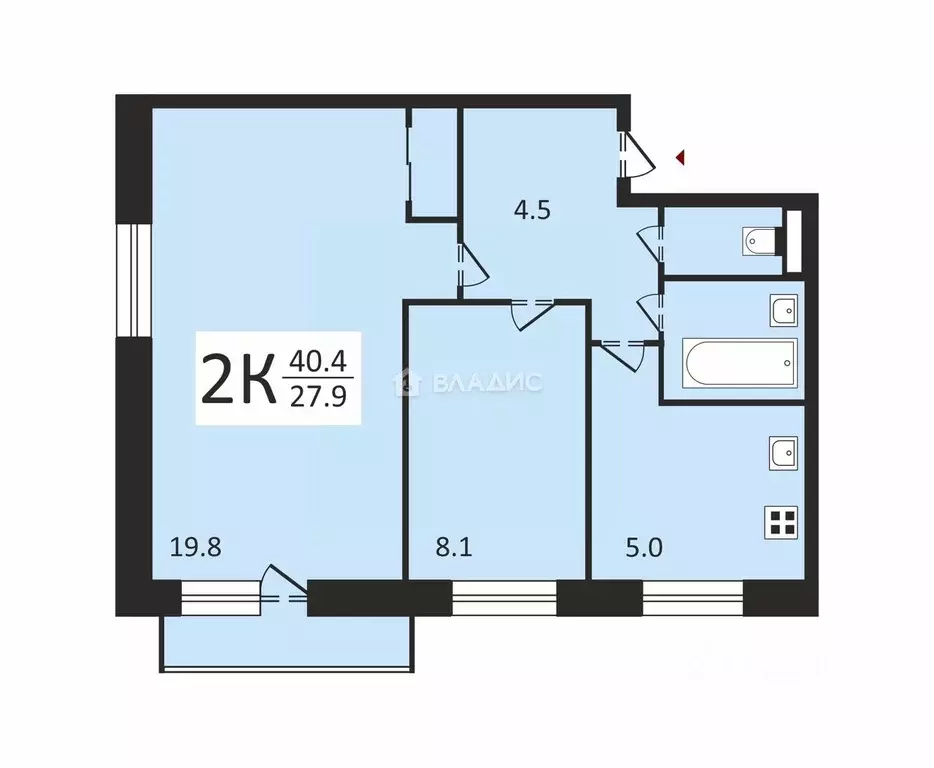 2-к кв. Москва Кронштадтский бул., 19К3 (41.0 м) - Фото 1