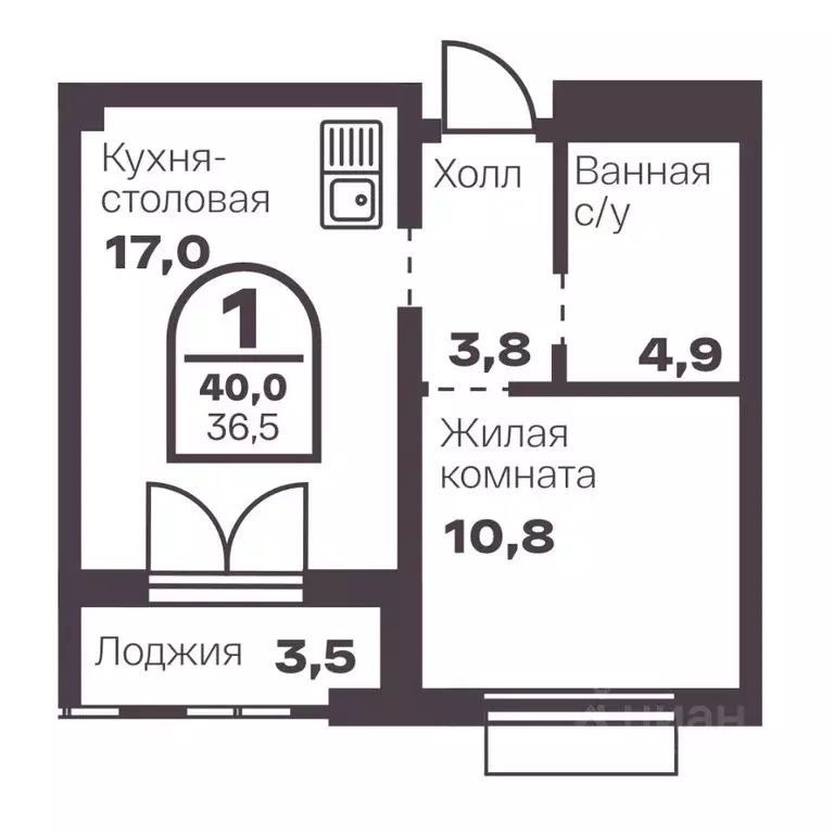 1-к кв. Челябинская область, Челябинск просп. Ленина, 19В (36.5 м) - Фото 0