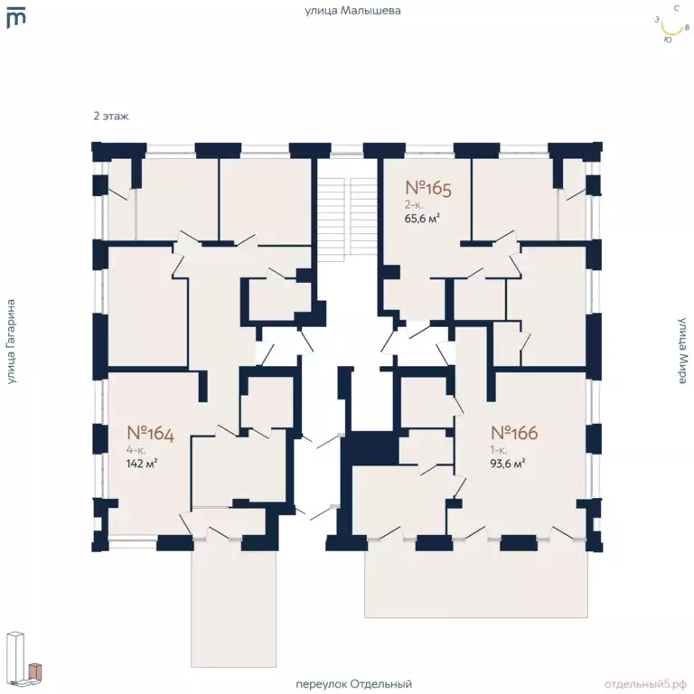 4-к квартира, 123.9 м - Фото 1