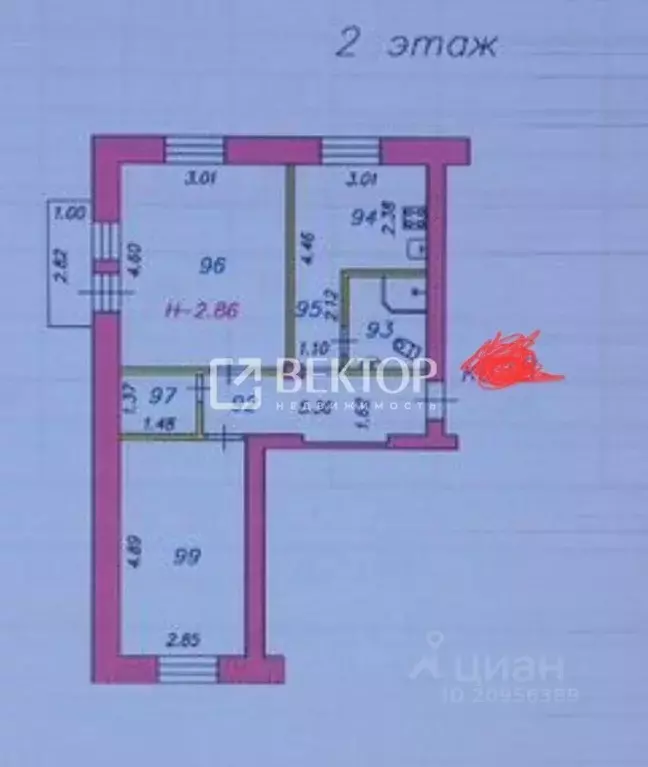 2-к кв. Ивановская область, Иваново Крутицкая ул., 24 (55.0 м) - Фото 1