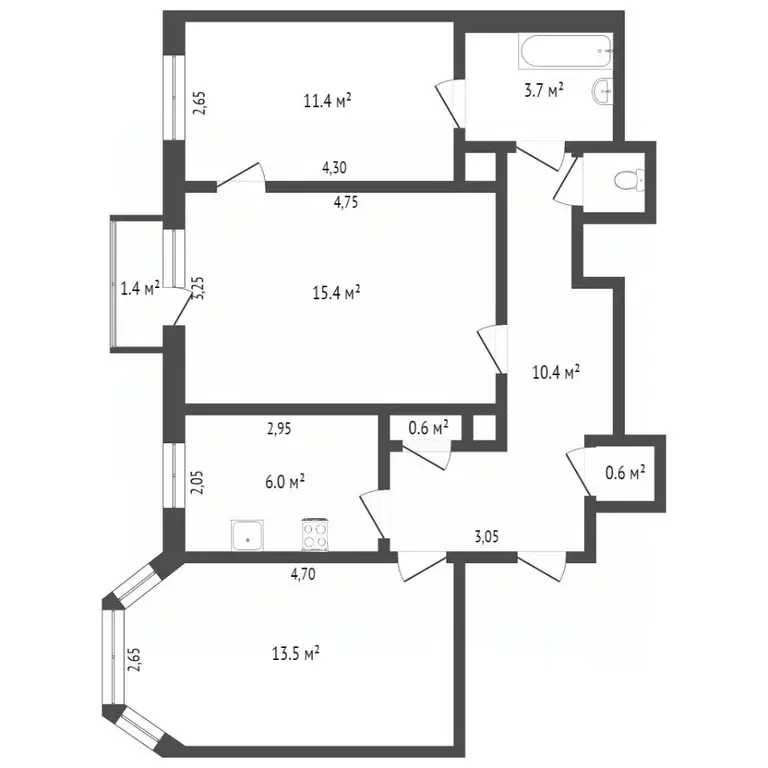 3-к кв. Хабаровский край, Комсомольск-на-Амуре просп. Мира, 45 (62.3 ... - Фото 2