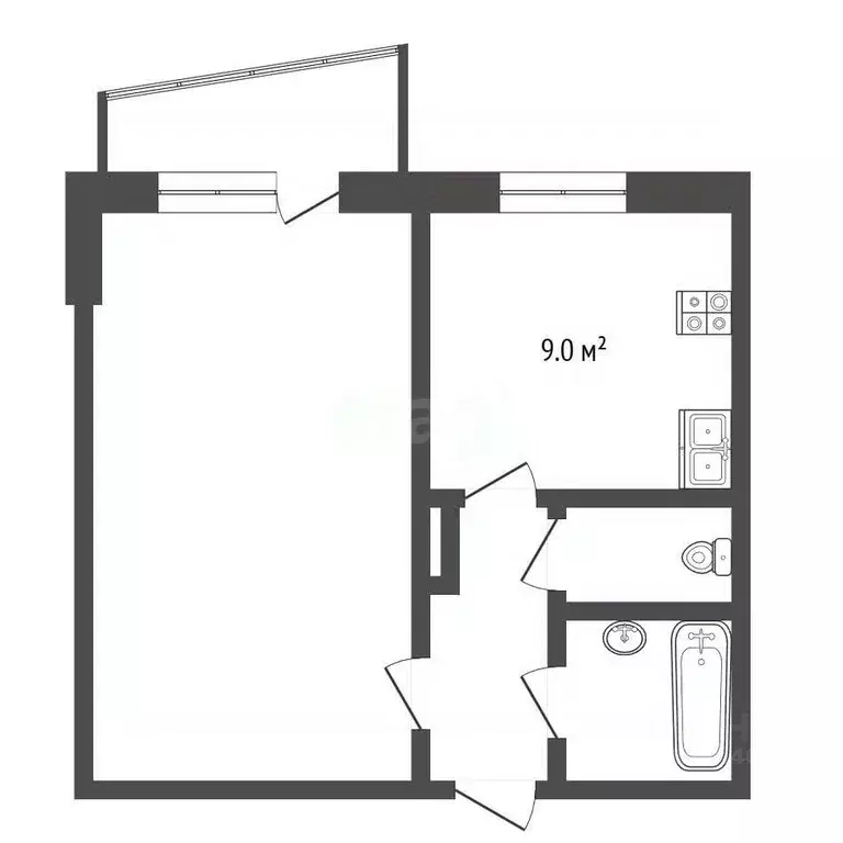 1-к кв. Тюменская область, Тюмень Широтная ул., 17 (33.4 м) - Фото 1