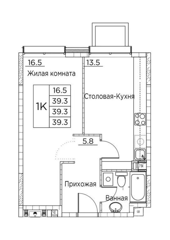 1-к кв. Приморский край, Владивосток ул. Расула Гамзатова, 7к2 (39.3 ... - Фото 0