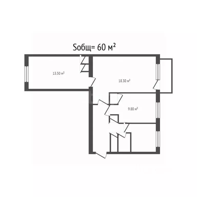 3-к кв. Брянская область, Клинцы ул. Ворошилова, 62 (60.0 м) - Фото 2