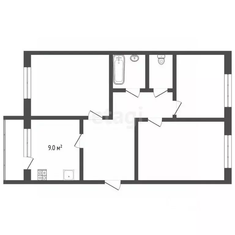 3-к кв. Нижегородская область, Выкса Жуковского мкр, 5 (66.3 м) - Фото 2