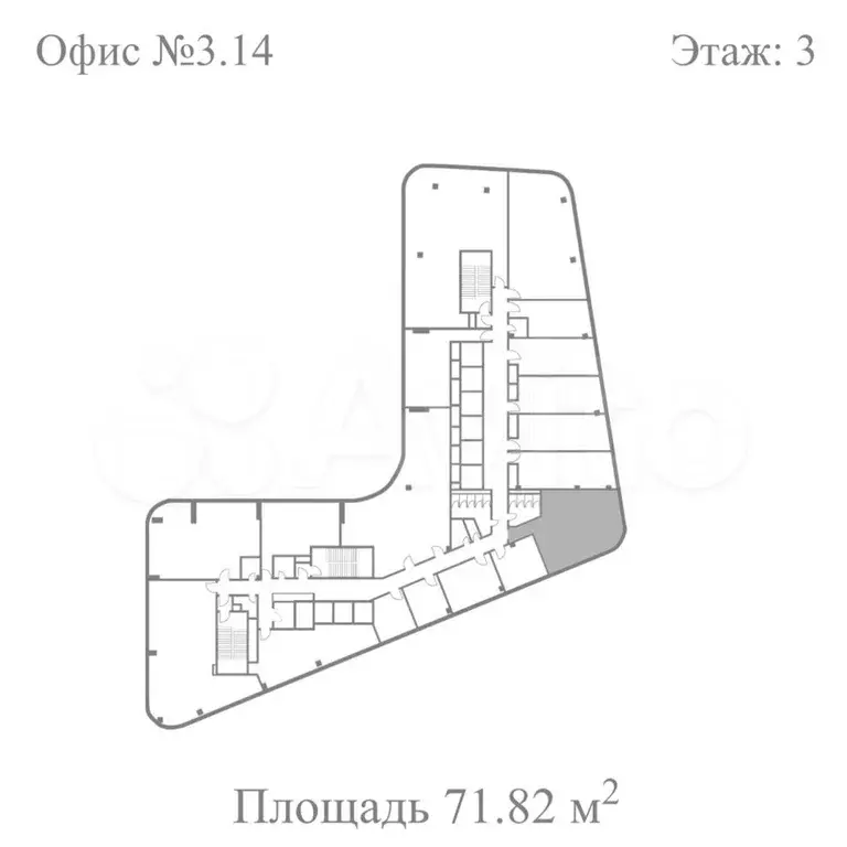 Угловой офис / рассрочка, 71.82 м - Фото 0