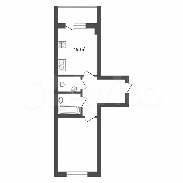 1-к. квартира, 48 м, 4/5 эт. - Фото 0