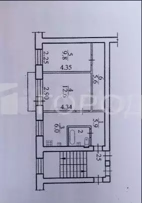 2-к. квартира, 43 м, 3/4 эт. - Фото 0