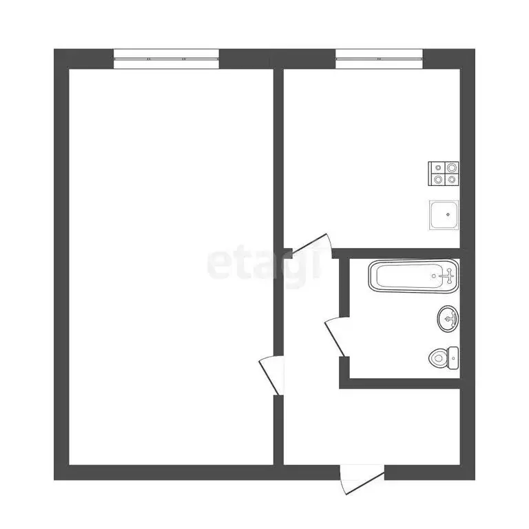 1-комнатная квартира: Томск, Сибирская улица, 92 (32.3 м) - Фото 1