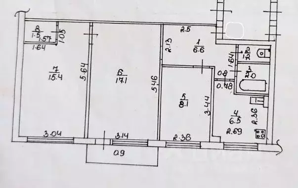 3-к кв. Новгородская область, Старая Русса Профсоюзная ул., 12 (59.3 ... - Фото 2
