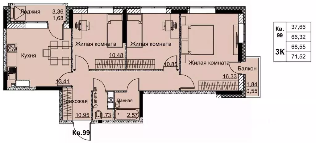 3-к кв. Удмуртия, Ижевск Строитель жилрайон, 6-й мкр, Притяжение жилой ... - Фото 1