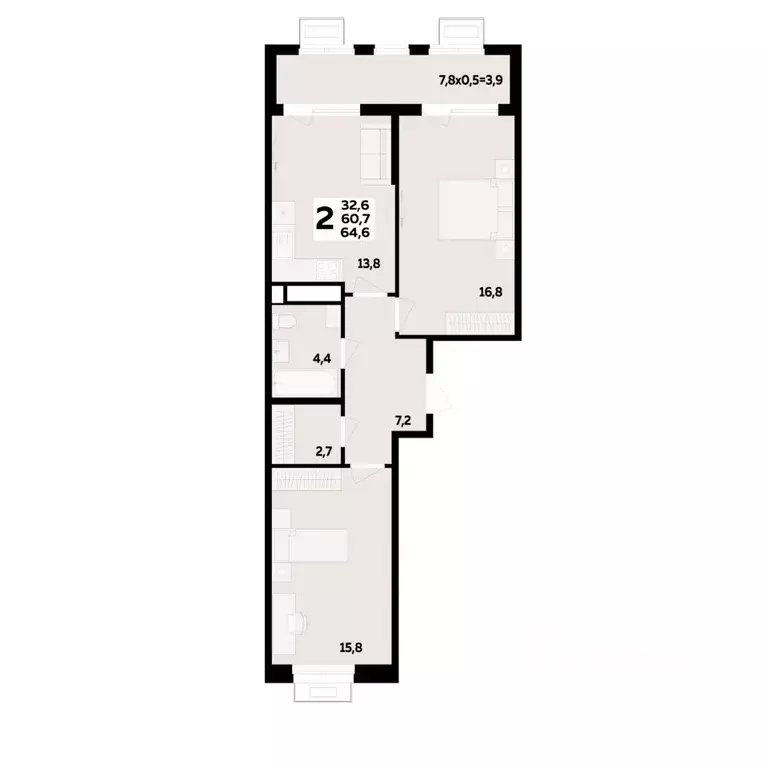 2-к кв. Адыгея, Тахтамукайский район, Старобжегокайское с/пос, Новая ... - Фото 1