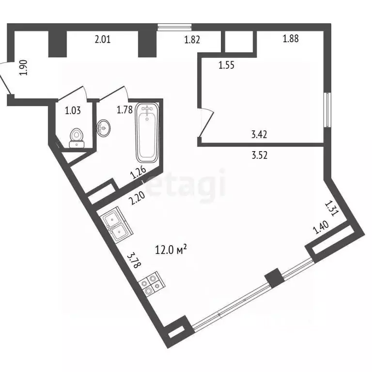 2-к кв. Крым, Ялта муниципальный округ, Отрадное пгт ш. Дражинского, ... - Фото 2