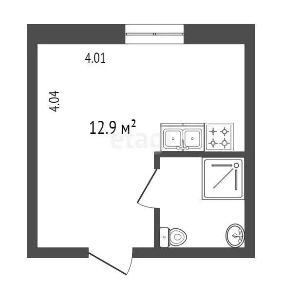 Квартира-студия: Санкт-Петербург, Майков переулок, 4А (16.1 м) - Фото 1