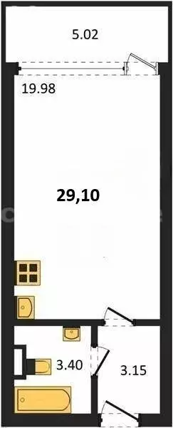 1-комнатная квартира: Севастополь, Парковая улица, 5 (29.11 м) - Фото 1