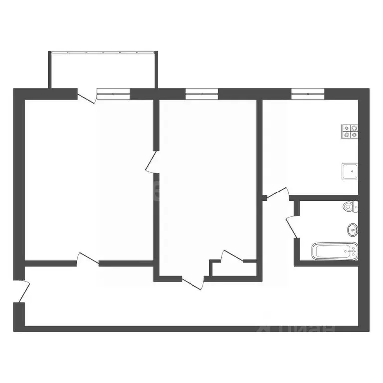 2-к кв. Тульская область, Киреевск ул. Мира, 17 (48.0 м) - Фото 2