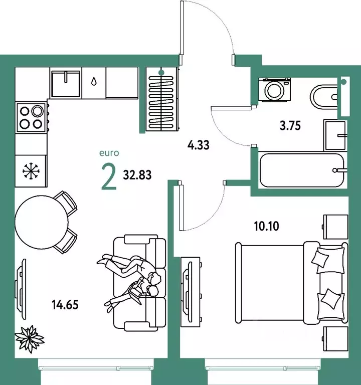 2-к кв. Московская область, Мытищи Страна.Парковая жилой комплекс ... - Фото 1
