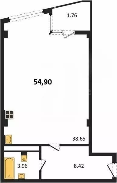 Квартира-студия: Севастополь, улица Лётчиков, 10 (54.9 м) - Фото 1
