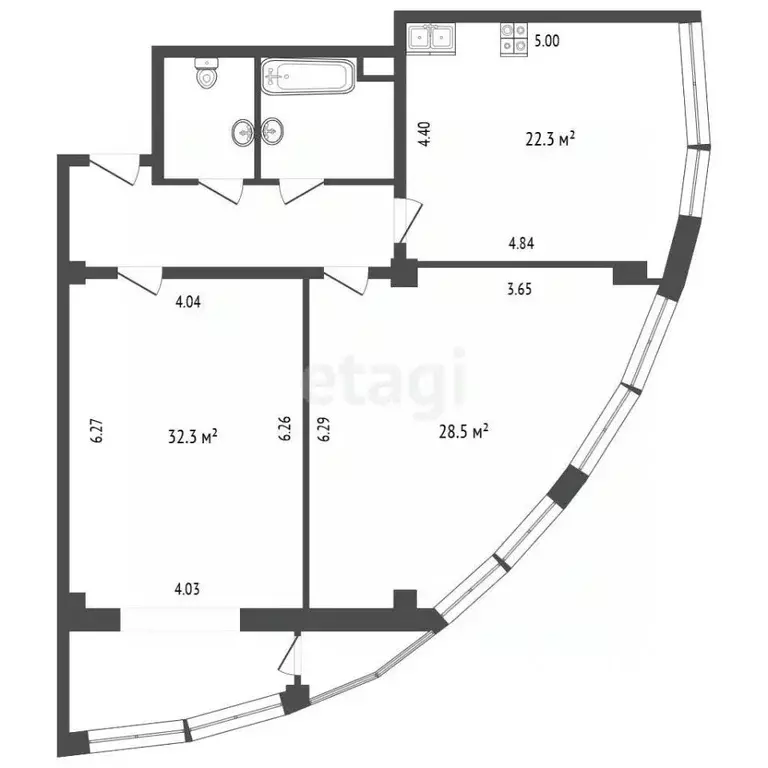 3-к кв. Белгородская область, Белгород Садовая ул., 3А (100.0 м) - Фото 2