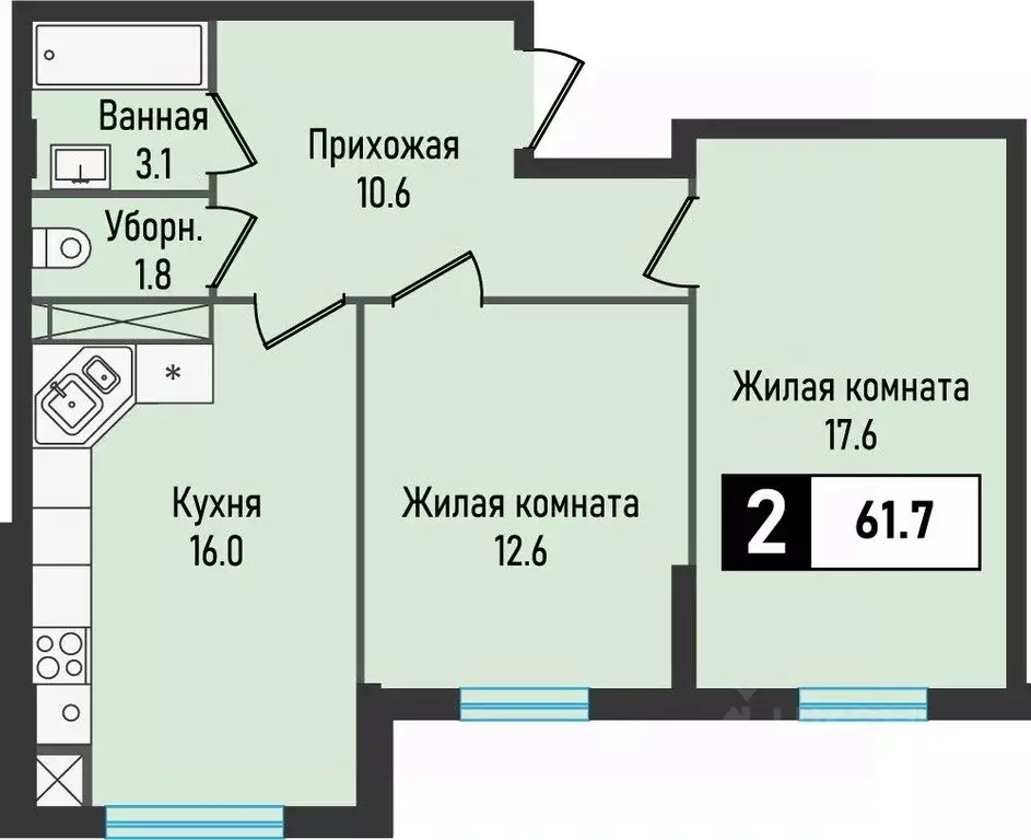 2-к кв. Ставропольский край, Железноводск городской округ, пос. ... - Фото 0