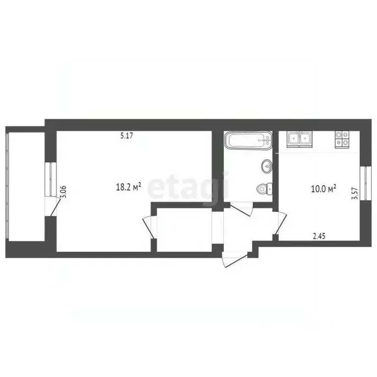 1-к кв. Белгородская область, Белгород ул. Щорса, 45л (40.4 м) - Фото 1