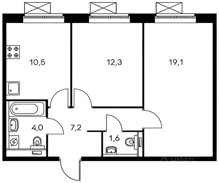 2-к кв. Московская область, Люберцы ул. 8 Марта, 18к1 (54.0 м) - Фото 1