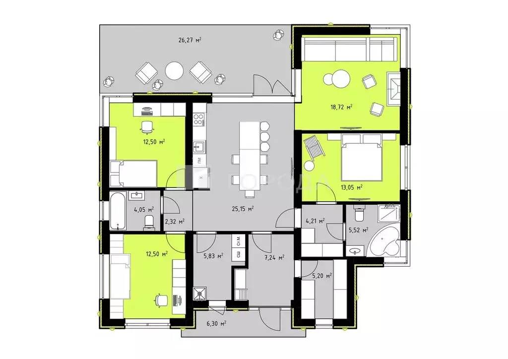 Дом в Марусино, посёлок Соловьи, улица Рокотова, 8 (116.2 м) - Фото 2