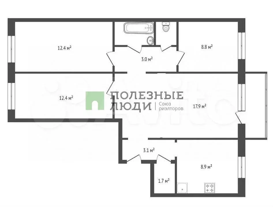 4-к. квартира, 80 м, 2/9 эт. - Фото 0