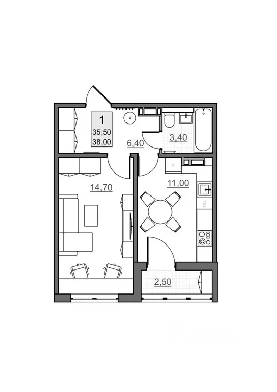 1-к кв. Саратовская область, Балаково Династия клубный дом,  (35.5 м) - Фото 1