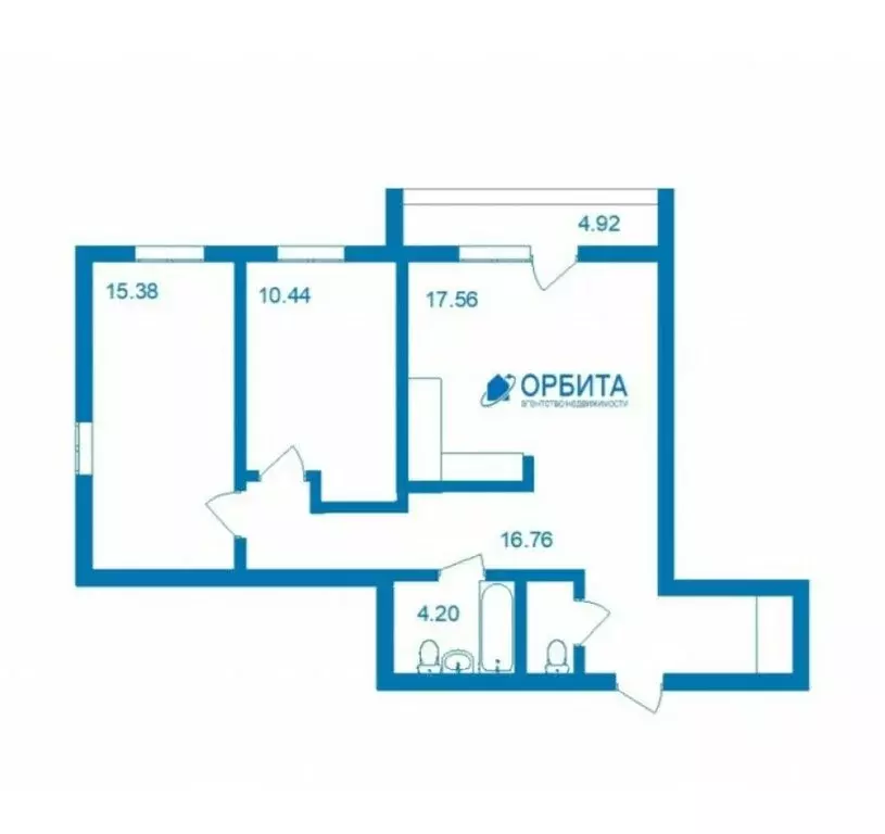 2-комнатная квартира: деревня Дударева, улица Сергея Джанбровского, ... - Фото 1
