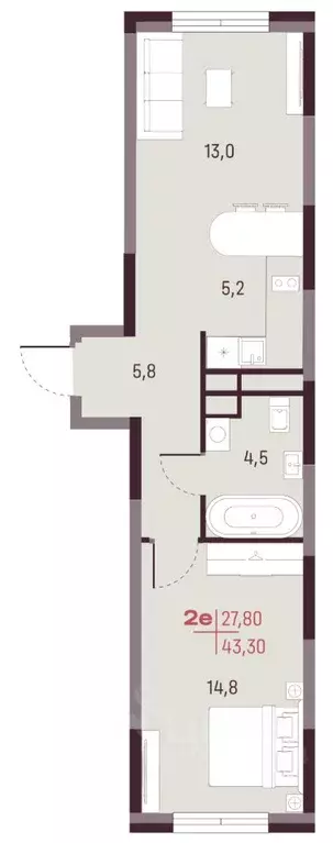 2-к кв. Свердловская область, Екатеринбург Академический мкр, 19-й ... - Фото 1