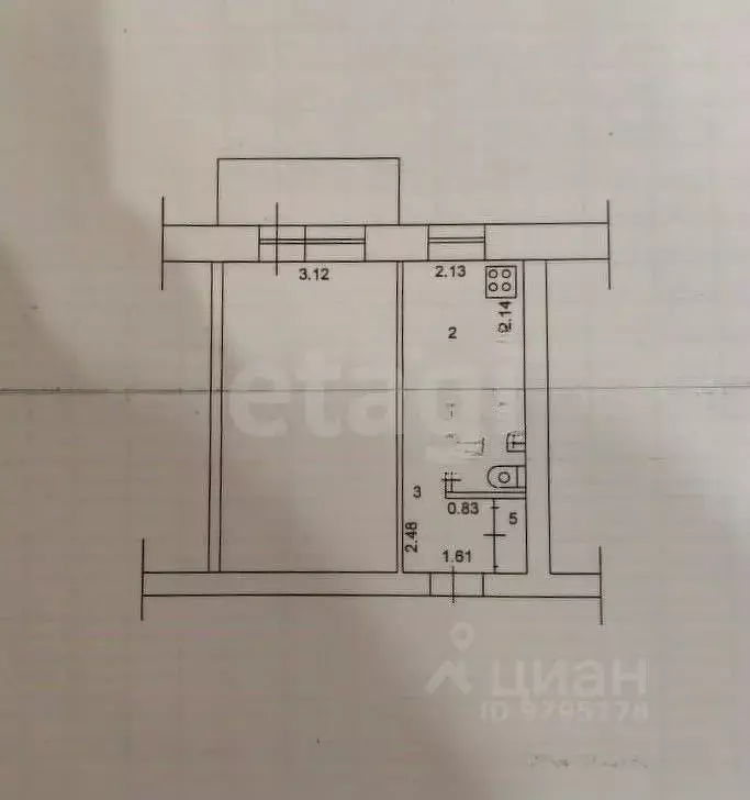 1-к кв. Татарстан, Казань ул. Айдарова, 20 (29.0 м) - Фото 2