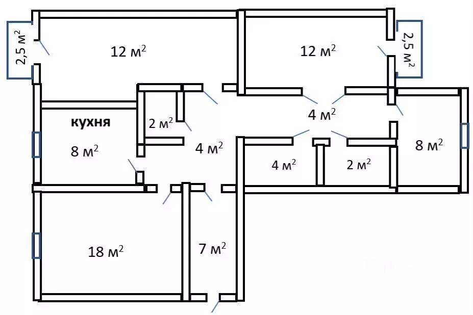 4-к кв. Красноярский край, Красноярск ул. Борисевича, 13 (74.0 м) - Фото 0