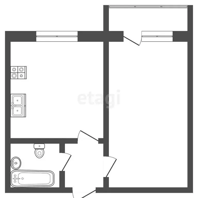 1-комнатная квартира: Абакан, улица Комарова, 7А (42 м) - Фото 0
