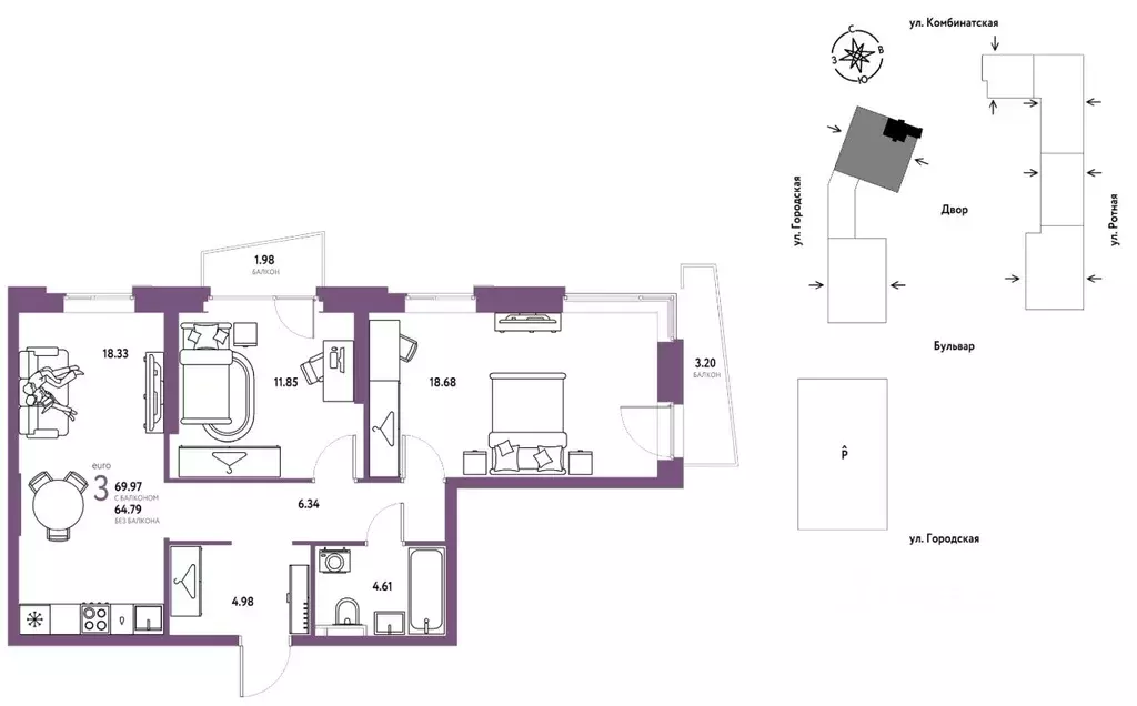 3-к кв. Свердловская область, Екатеринбург муниципальное образование, ... - Фото 1