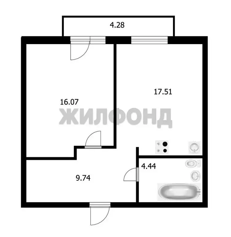 2-комнатная квартира: Бердск, ул. Ленина, 124 (47.1 м) - Фото 0