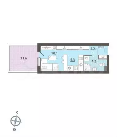 Квартира-студия, 26,7 м, 3/32 эт. - Фото 0