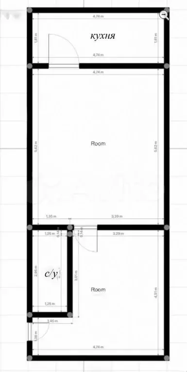 1-к. квартира, 40 м, 1/1 эт. - Фото 0