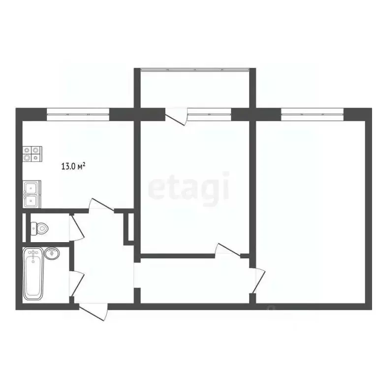 2-к кв. Омская область, Омск проезд 2-й Амурский, 4 (56.0 м) - Фото 2