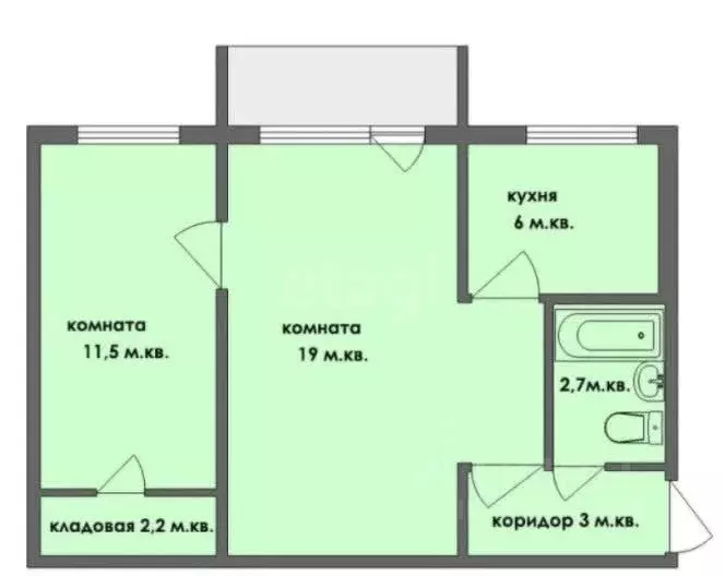 2-к кв. Тверская область, Лихославль Комсомольский пер., 13 (43.5 м) - Фото 2