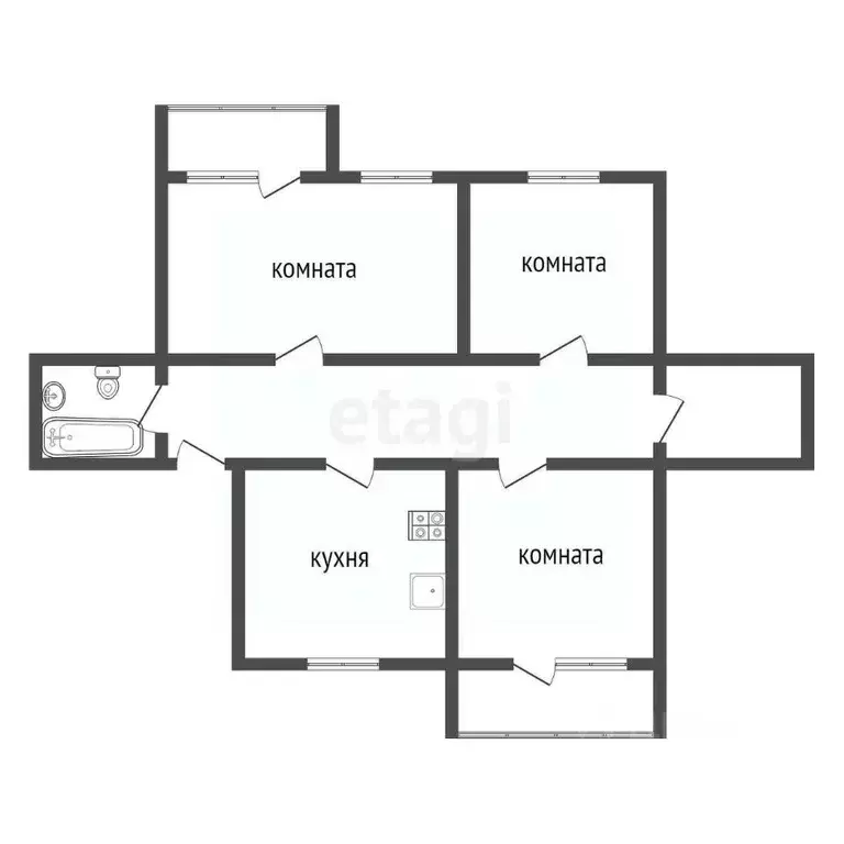 3-к кв. Тульская область, Тула 9 Мая ул., 24 (101.0 м) - Фото 1