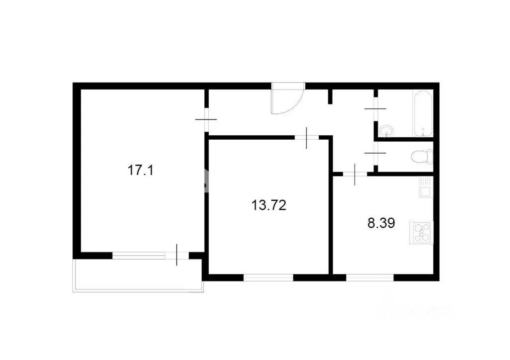 2-к кв. Москва ул. Народного Ополчения, 22К2 (51.8 м) - Фото 2