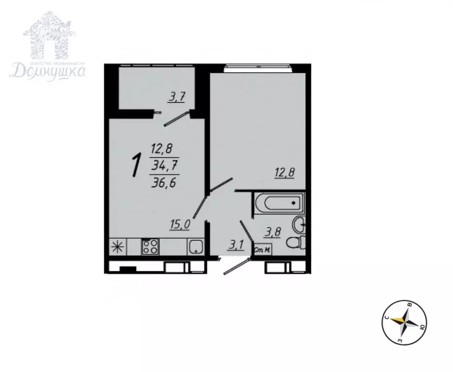 1-комнатная квартира: Воронеж, проспект Труда, 93к4 (36.6 м) - Фото 2