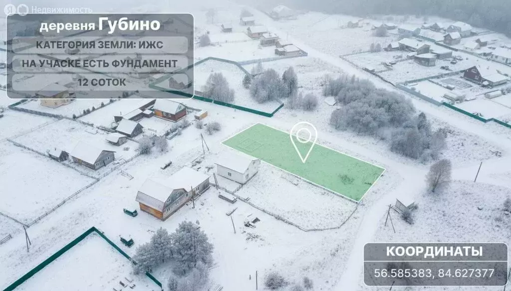 Участок в деревня Губино, Берёзовая улица (12 м) - Фото 2