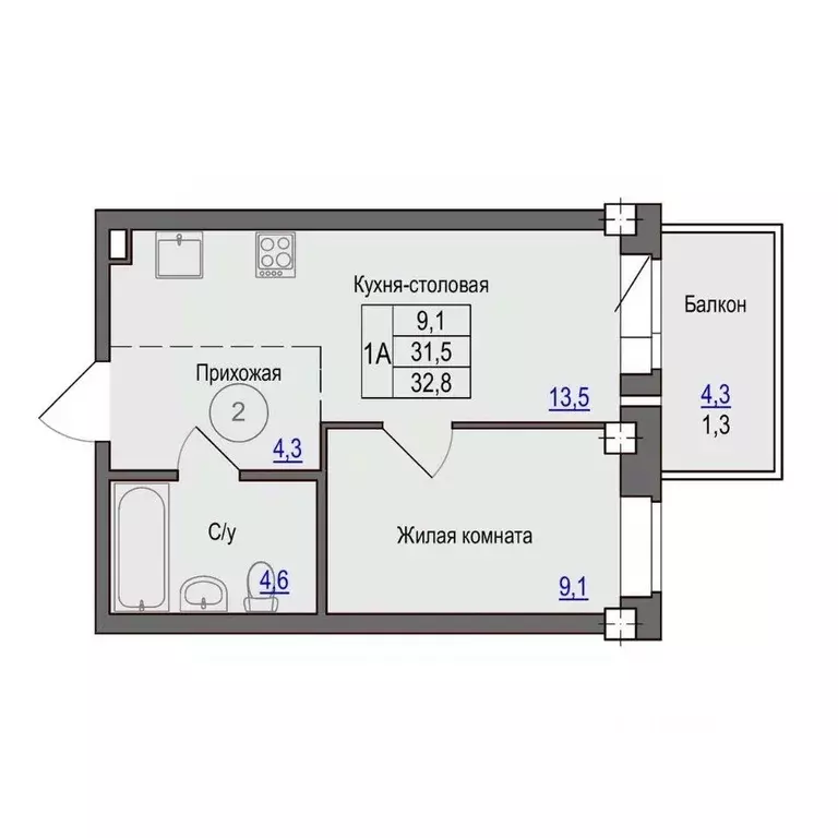 1-к кв. Псковская область, Псковский район, Завеличенская волость, д. ... - Фото 1