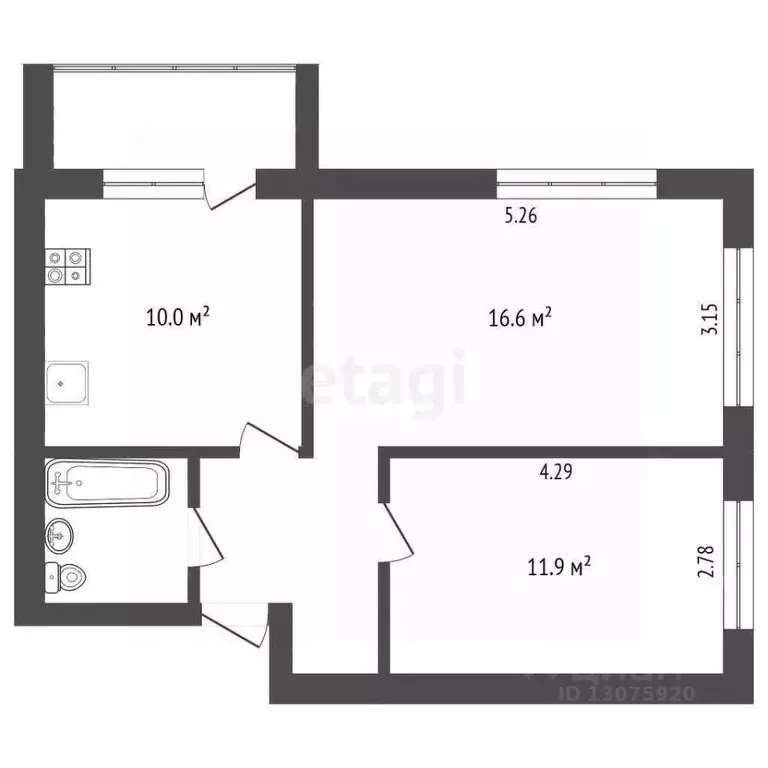 2-к кв. Ярославская область, Рыбинск Сельскохозяйственная ул., 31 ... - Фото 2