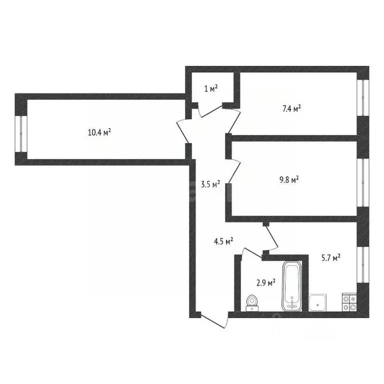 3-к кв. Нижегородская область, Нижний Новгород ул. Шорина, 16 (45.2 м) - Фото 1