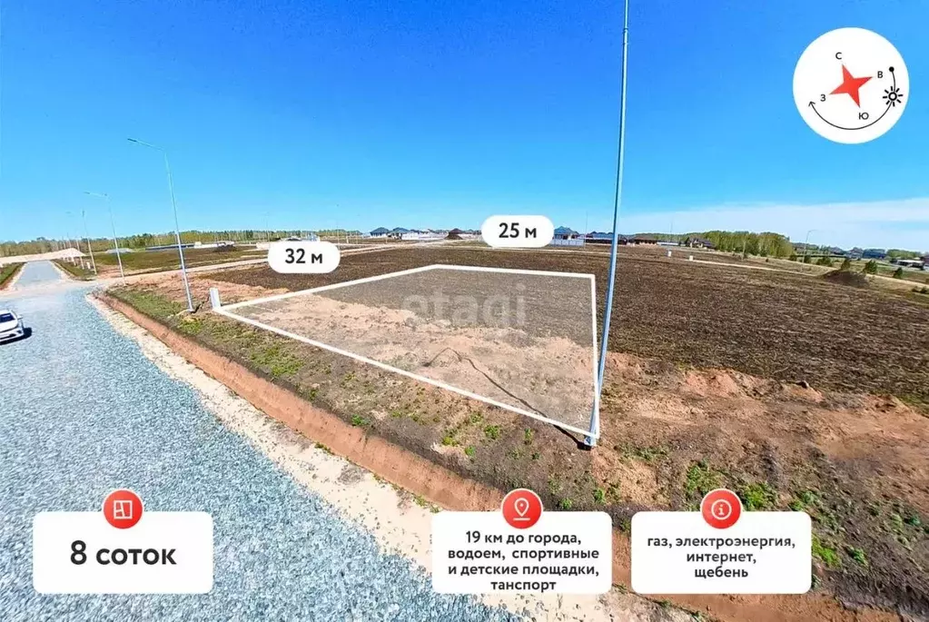 Участок в Тюменская область, Тюменский муниципальный округ, Онегин кп  ... - Фото 1