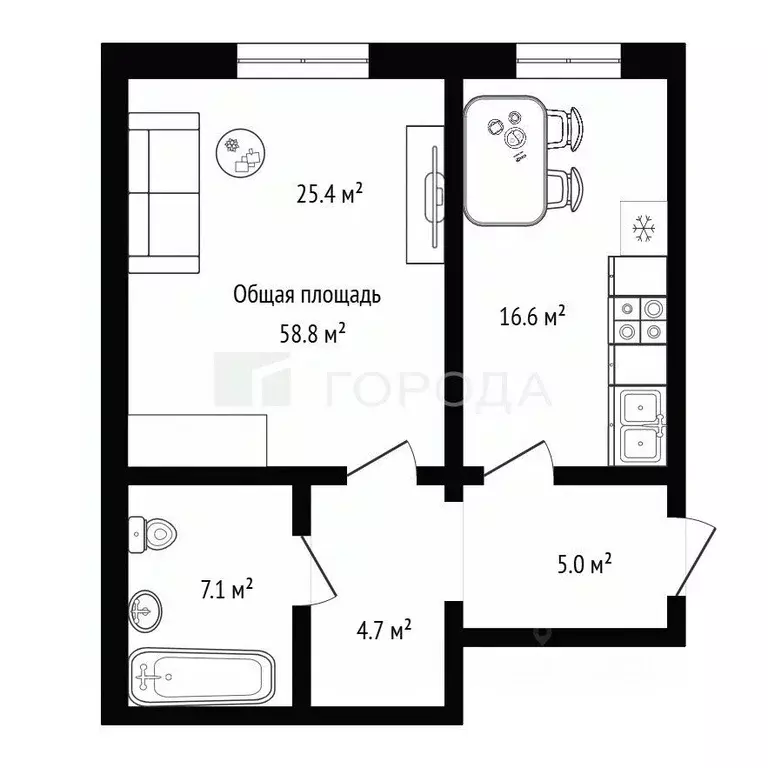 1-к кв. Новосибирская область, Новосибирск ул. Плющихинская, 10 (58.8 ... - Фото 2